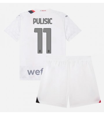 AC Milan Christian Pulisic #11 Udebanesæt Børn 2023-24 Kort ærmer (+ korte bukser)